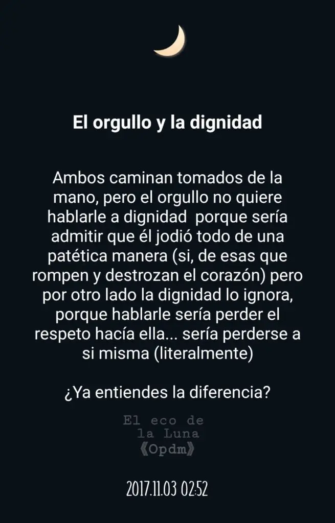 Qué diferencia hay entre el orgullo y la dignidad Haras Dadinco