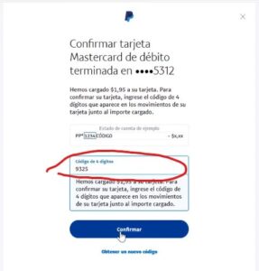 Cuánto es el cargo de PayPal por confirmar tarjeta Haras Dadinco